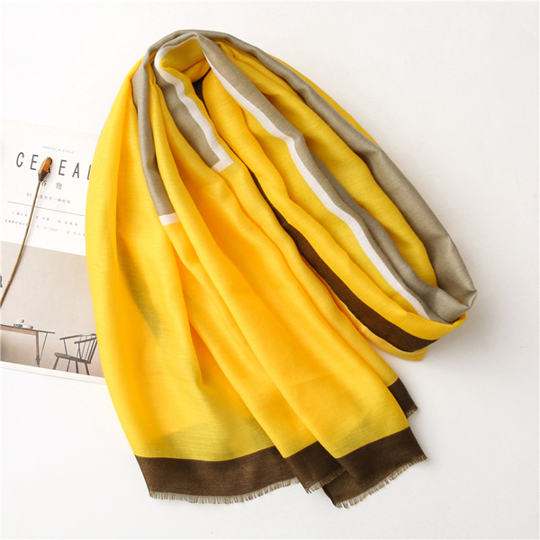 Women cotton scarf yellow foreign style fashionable shawl