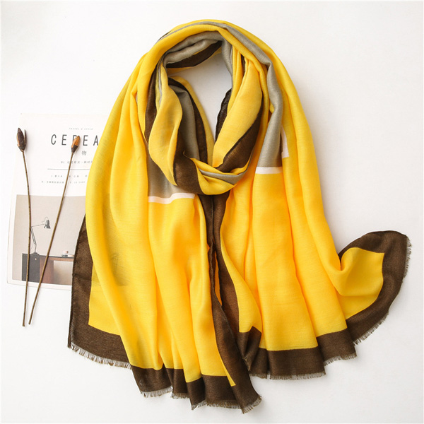 Women cotton scarf yellow foreign style fashionable shawl
