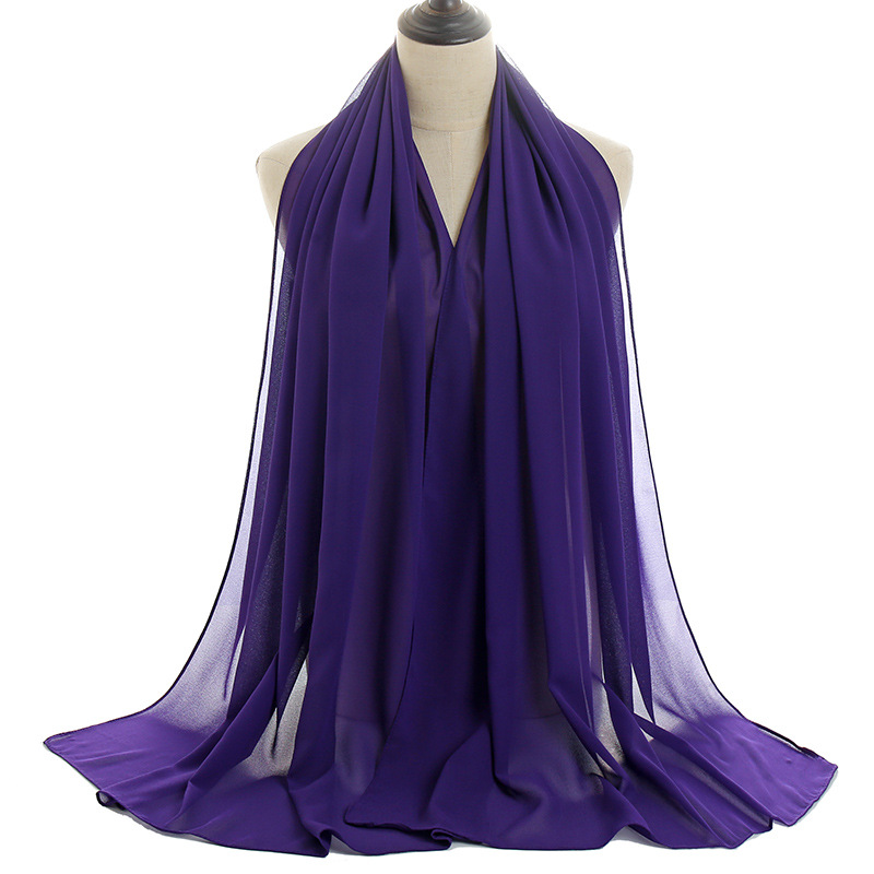 Wholesale pearl chiffon solid color women scarf Malaysia new style scarf