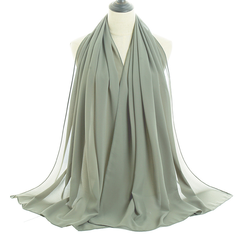 Wholesale pearl chiffon solid color women scarf Malaysia new style scarf