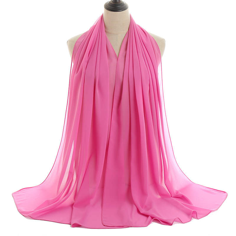 Wholesale pearl chiffon solid color women scarf Malaysia new style scarf