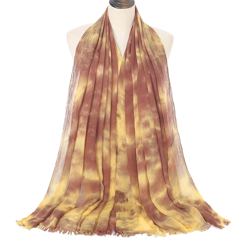 Wholesale tie dye scarf uk women pure color cotton scarf factory
