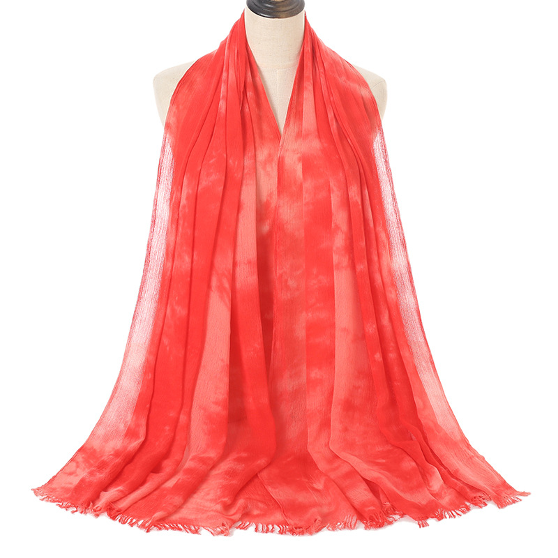 Wholesale tie dye scarf uk women pure color cotton scarf factory