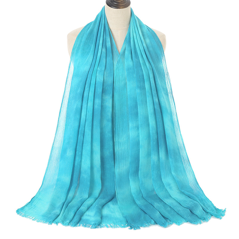 Wholesale tie dye scarf uk women pure color cotton scarf factory