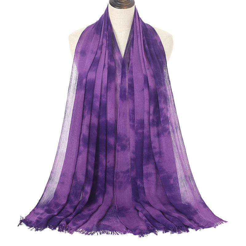 Wholesale tie dye scarf uk women pure color cotton scarf factory