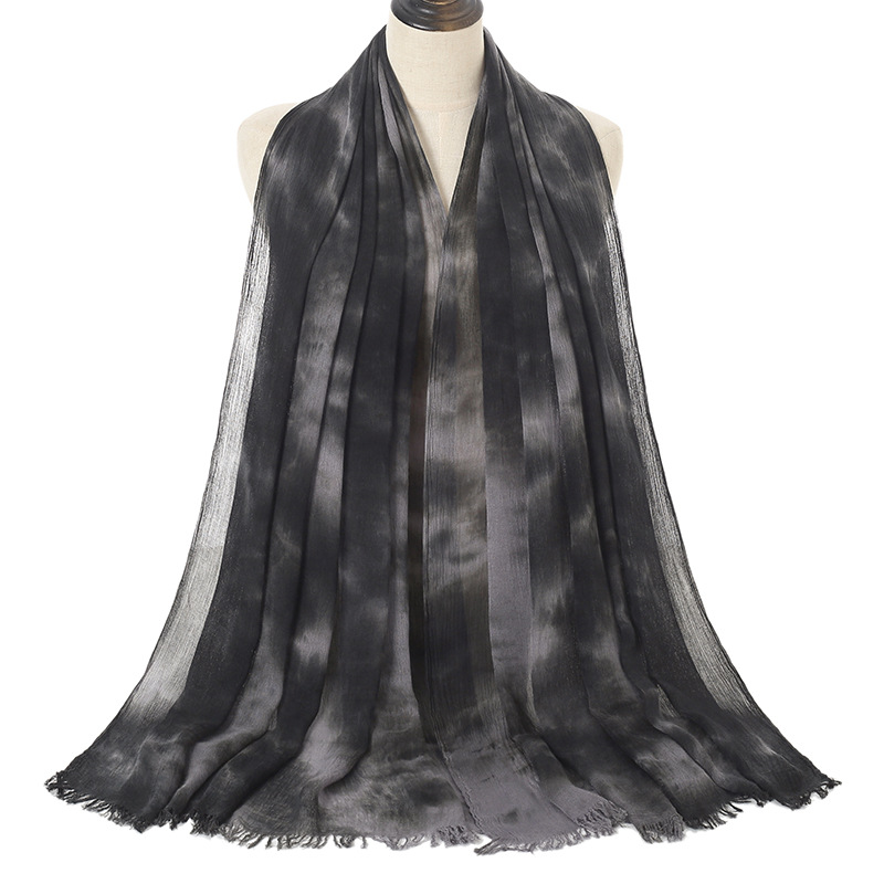 Wholesale tie dye scarf uk women pure color cotton scarf factory