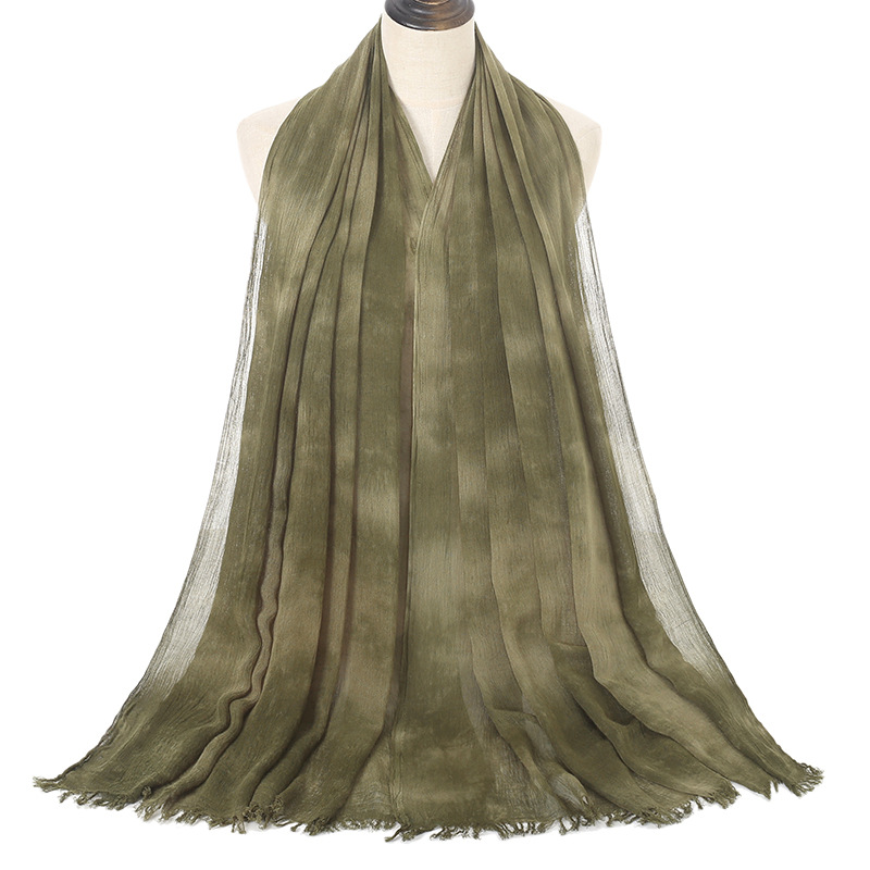 Wholesale tie dye scarf uk women pure color cotton scarf factory