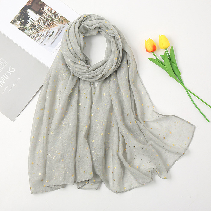 Balinese yarn bronzing star women cotton scarf factory wholesale