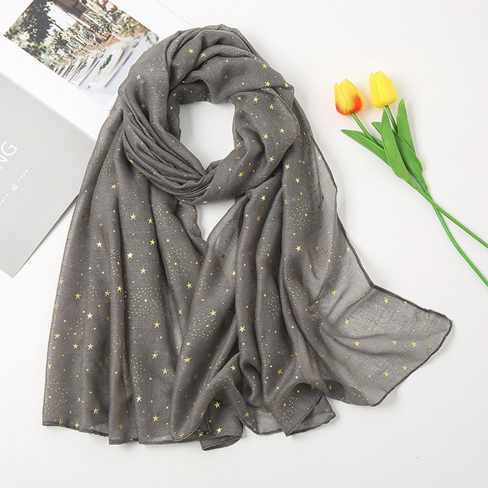 Balinese yarn bronzing star women cotton scarf factory wholesale