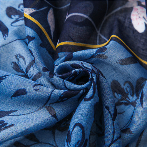 Light blue cotton linen scarf shawl women fashion silk scarf
