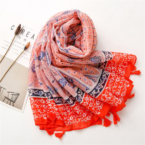 2021 cotton scarf red scarf spring fashion women travel sunscreen big shawl