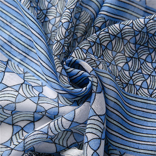 Fashion Blue cotton scarf plaid women travel shawl Wholesale