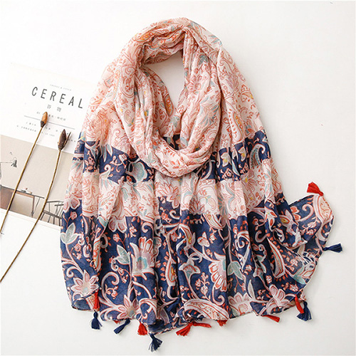 Flower American fashion women cotton scarves are available at cheap prices