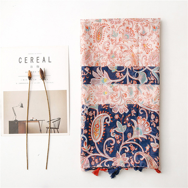 Flower American fashion women cotton scarves are available at cheap prices