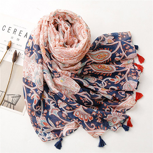 Flower American fashion women cotton scarves are available at cheap prices