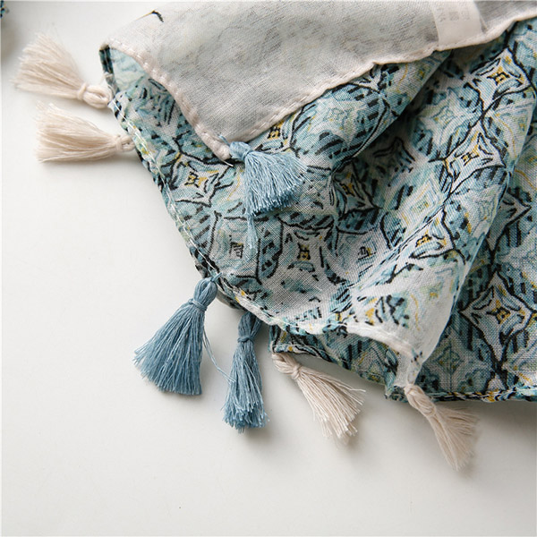 UK geometric rhombus women cotton scarf supply cheap wholesale