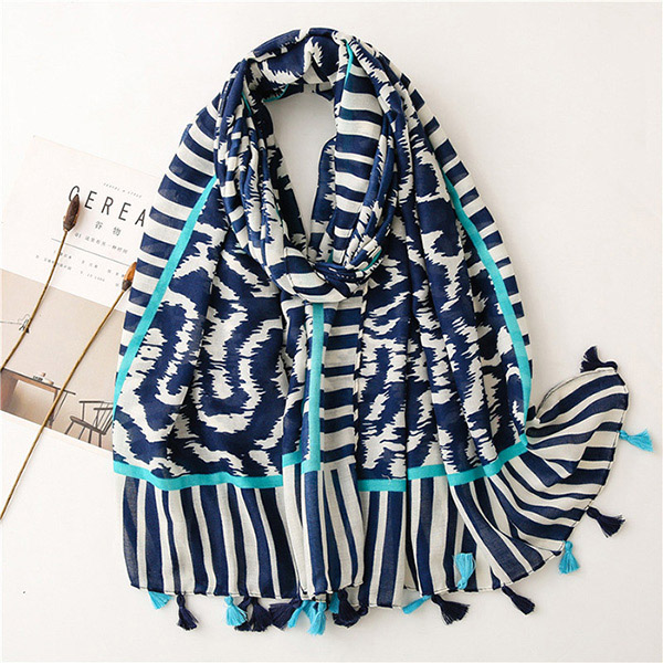 Greece leopard zebra pattern cotton linen scarf women beach towel scarf