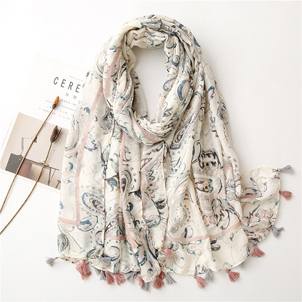Romanian stitching cashew print scarf women cotton fashion scarf
