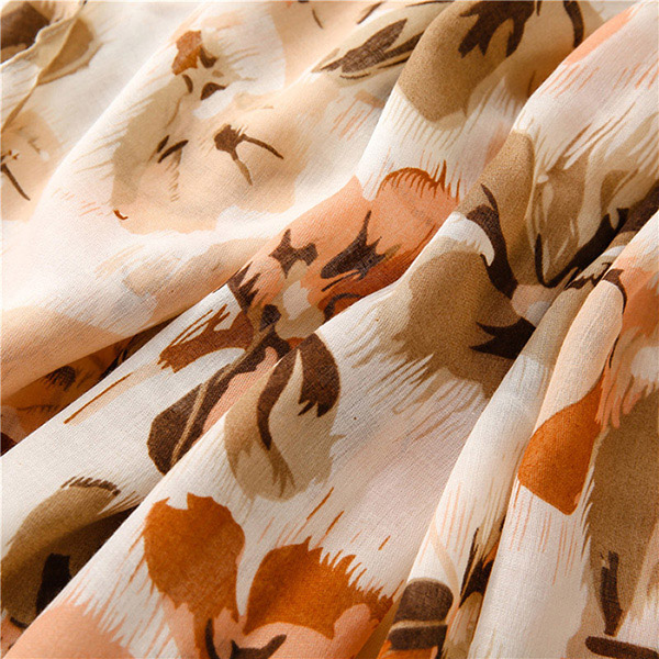 German butterfly flower cashew flower cotton linen scarf women