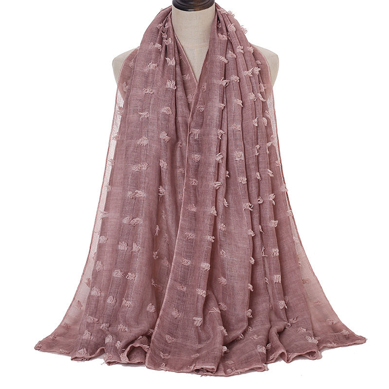 wholesale scarf suppliers cotton plaid dirty dyed wool ball scarf