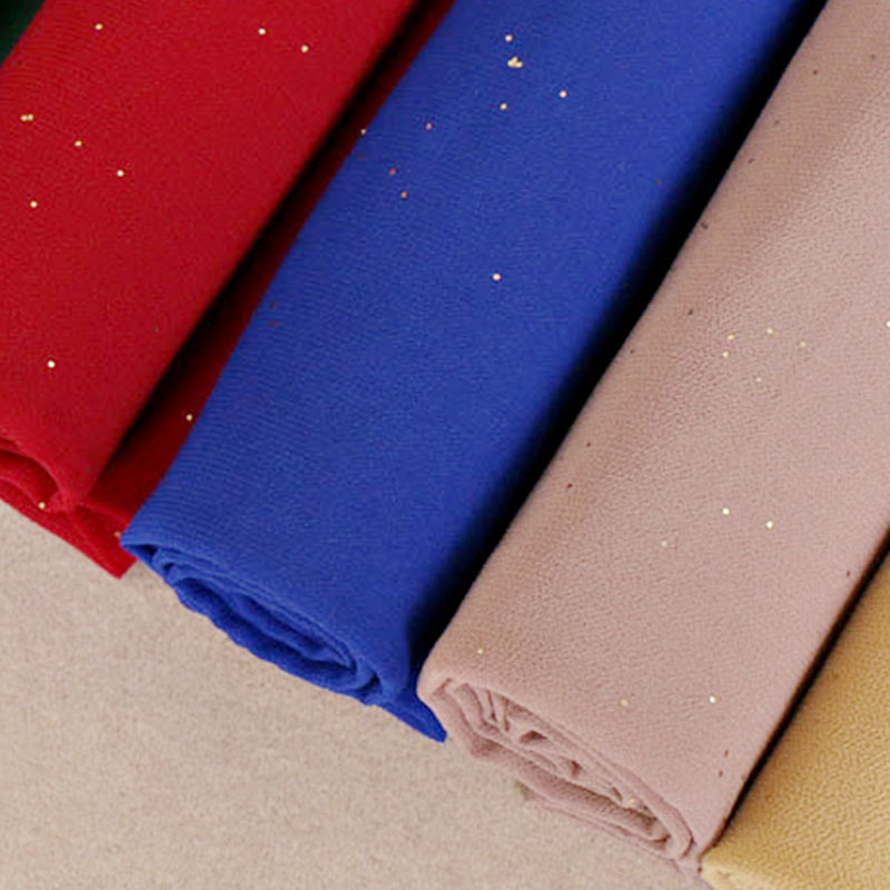 Pure color bronzing chiffon scarf women shawl pearl chiffon scarf