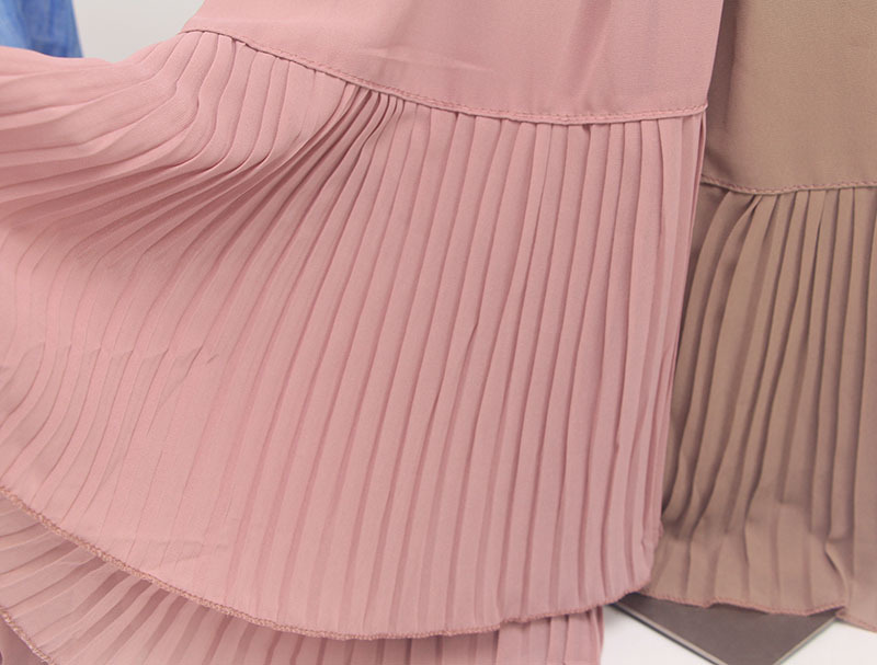 Pearl Chiffon Pleated Monochrome Crinkled Stitching Malaysian Headscarf