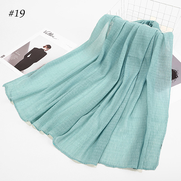 Hijab turban scarf solid color cotton crimped cotton scarf factory supply