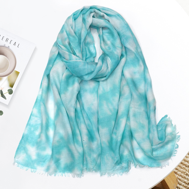 2021 multicolor gradient tie-dye scarf women shawl factory direct sales