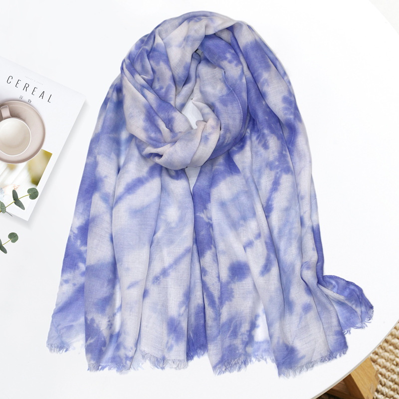 2021 multicolor gradient tie-dye scarf women shawl factory direct sales