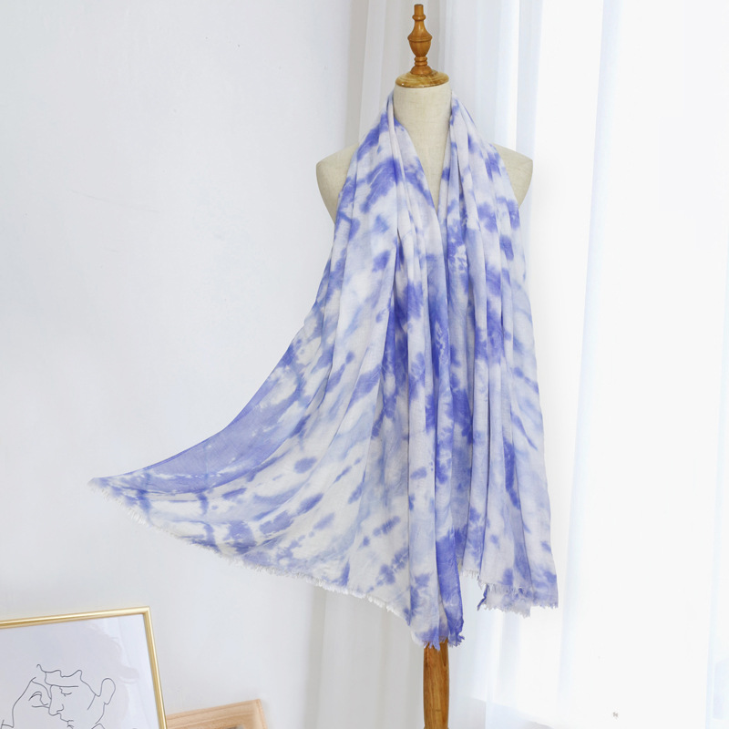 2021 multicolor gradient tie-dye scarf women shawl factory direct sales