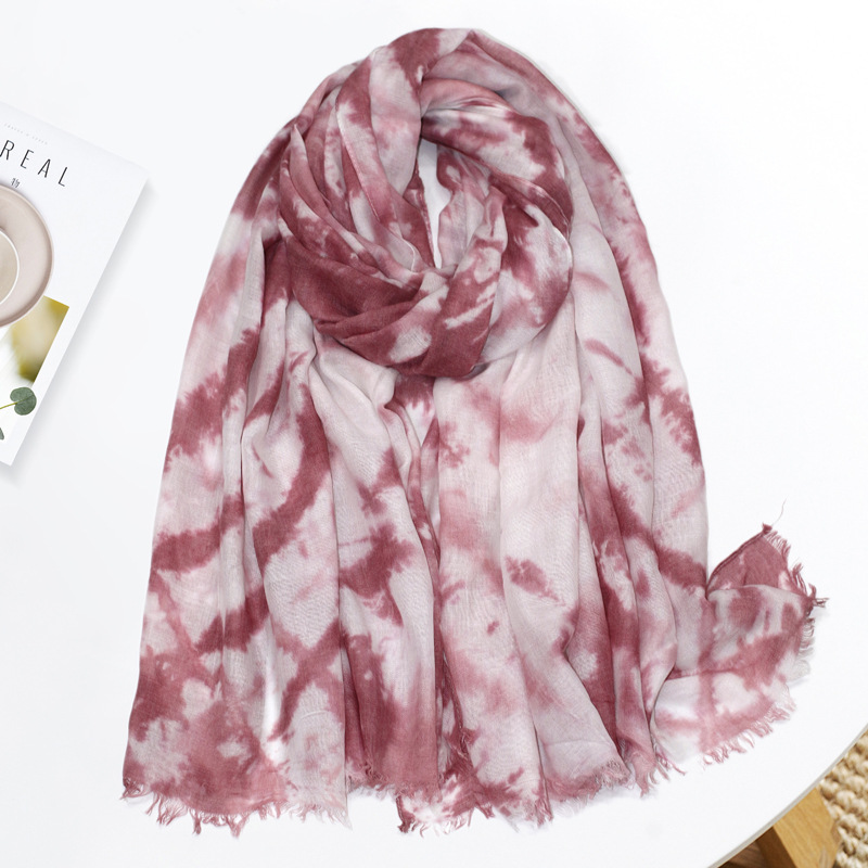 2021 multicolor gradient tie-dye scarf women shawl factory direct sales