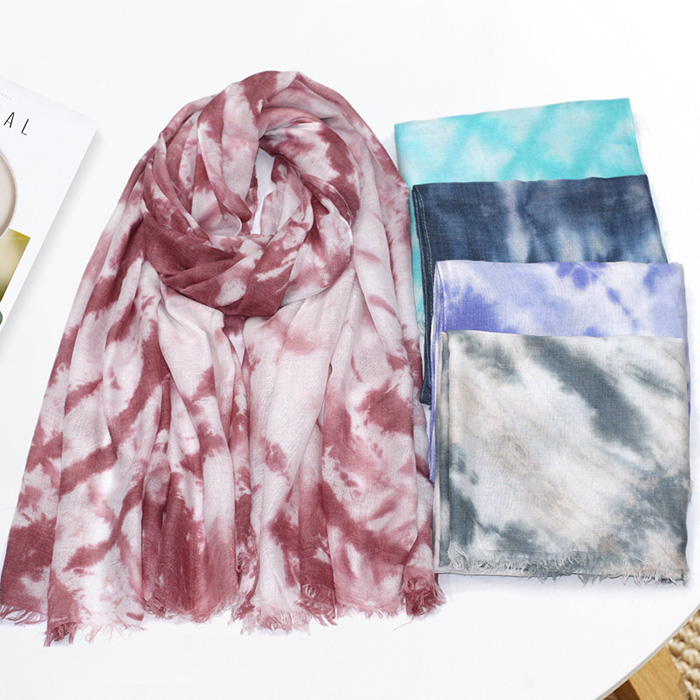 2021 multicolor gradient tie-dye scarf women shawl factory direct sales