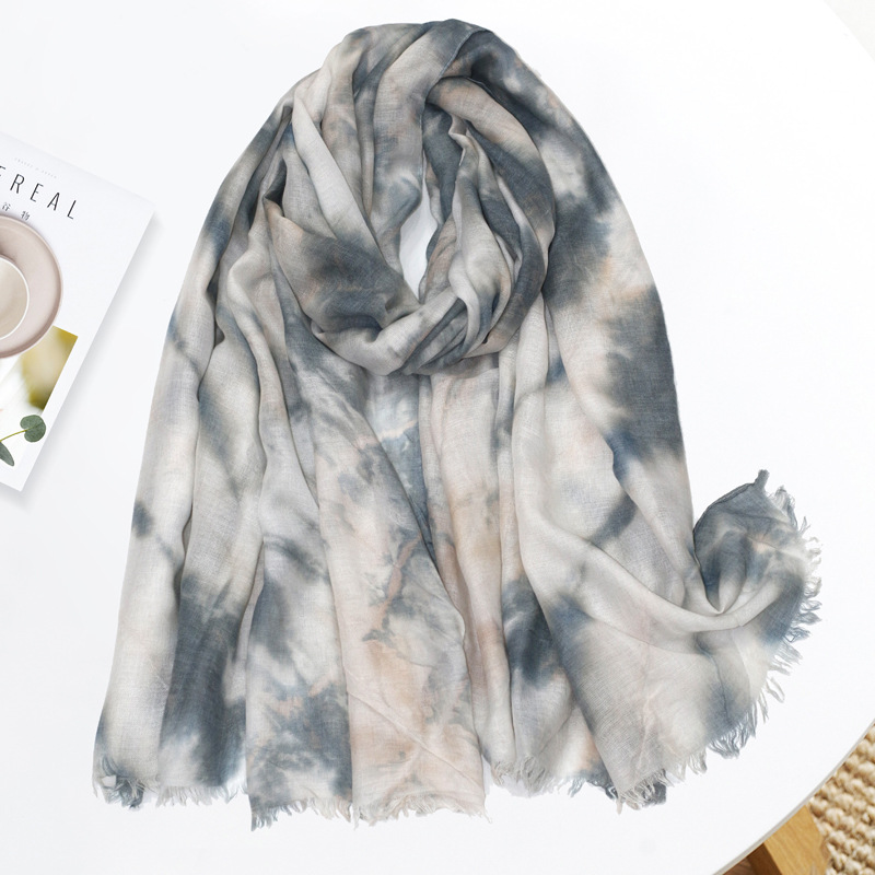2021 multicolor gradient tie-dye scarf women shawl factory direct sales