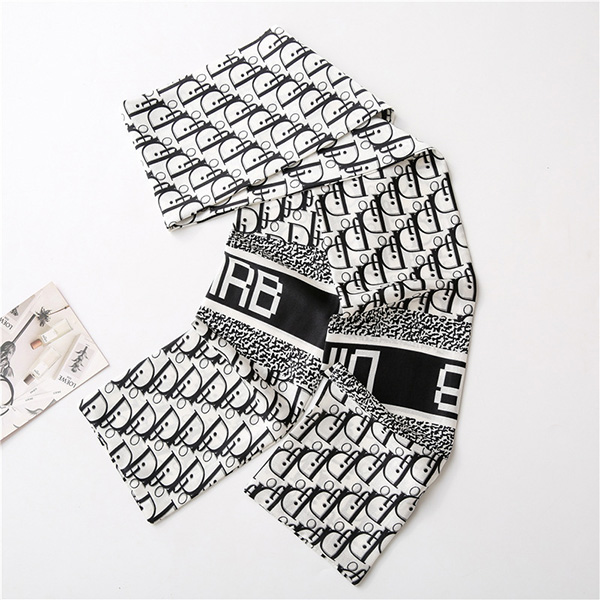 Letter scarf long ribbon women tie silk scarf necktie