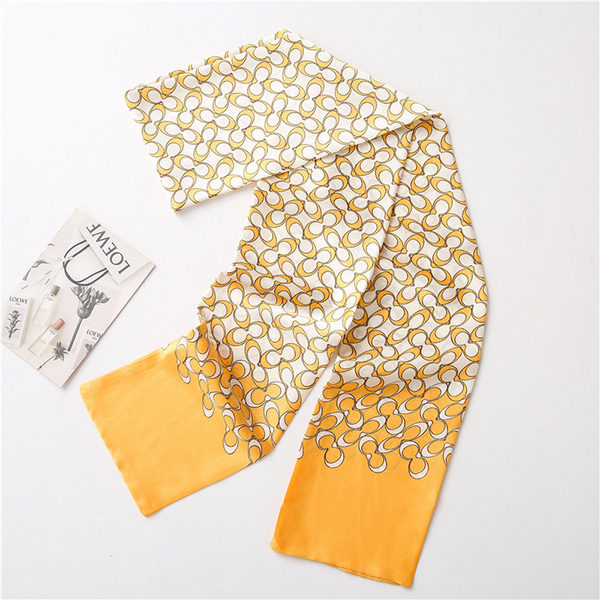 Blue Silk Scarf Long Tie Scarf Women Polka Dot Scarves Supply