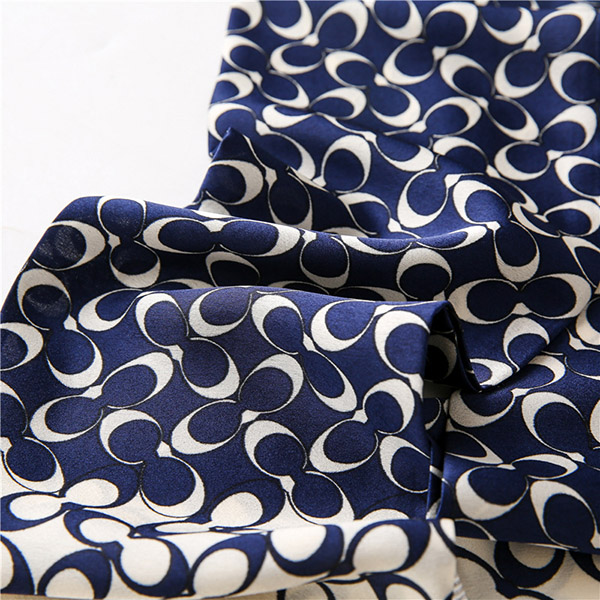 Blue Silk Scarf Long Tie Scarf Women Polka Dot Scarves Supply