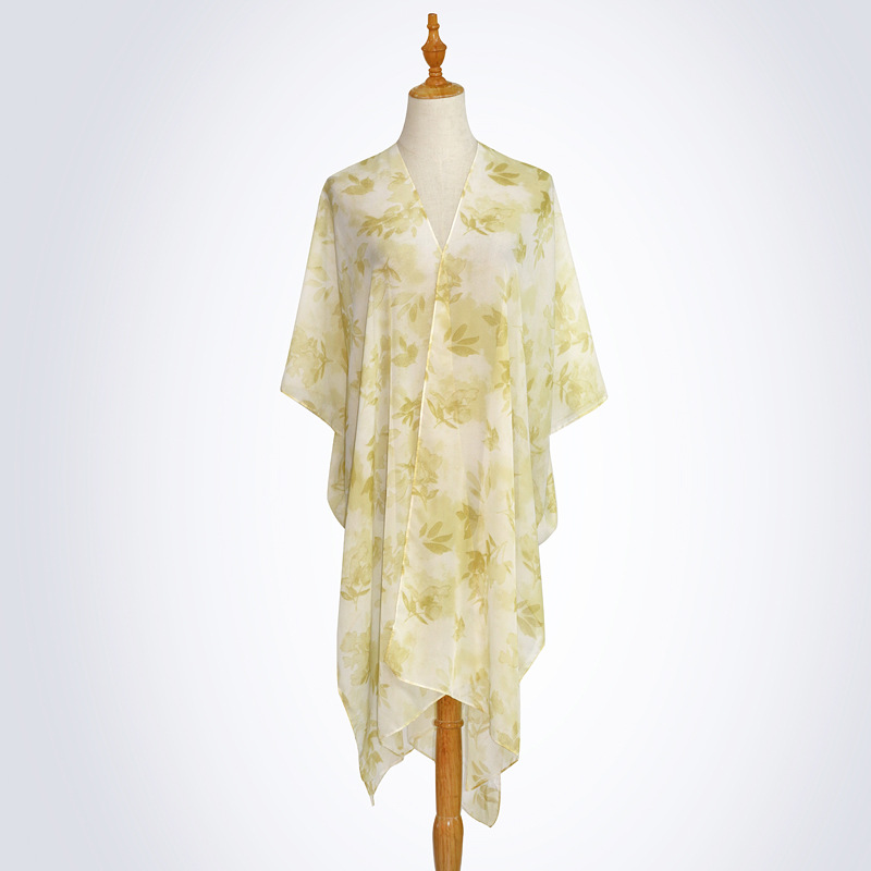 Floral pattern printed scarf women big shawl outdoor travel clothes
