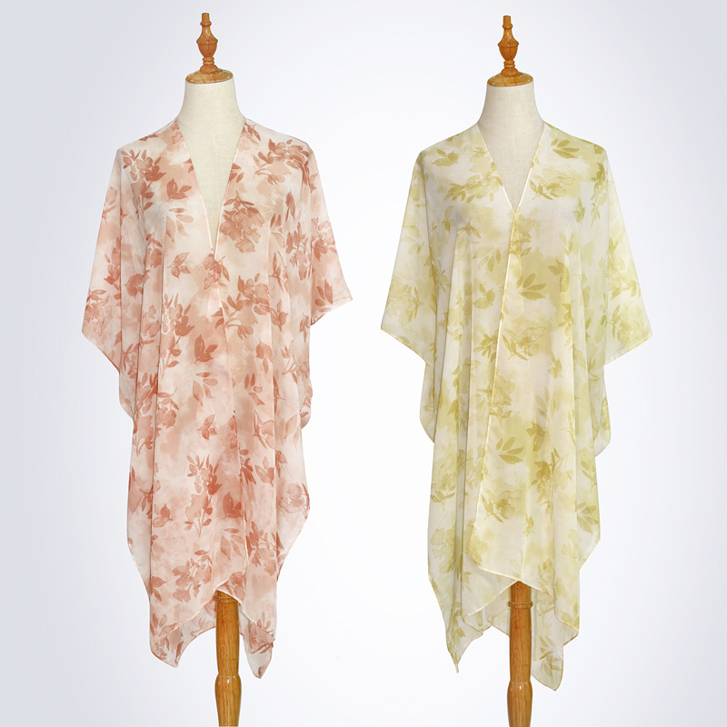 Floral pattern printed scarf women big shawl outdoor travel clothes