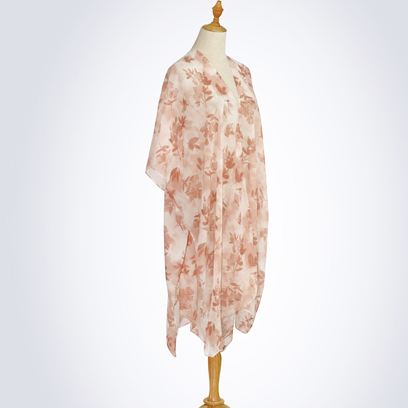 Floral pattern printed scarf women big shawl outdoor travel clothes