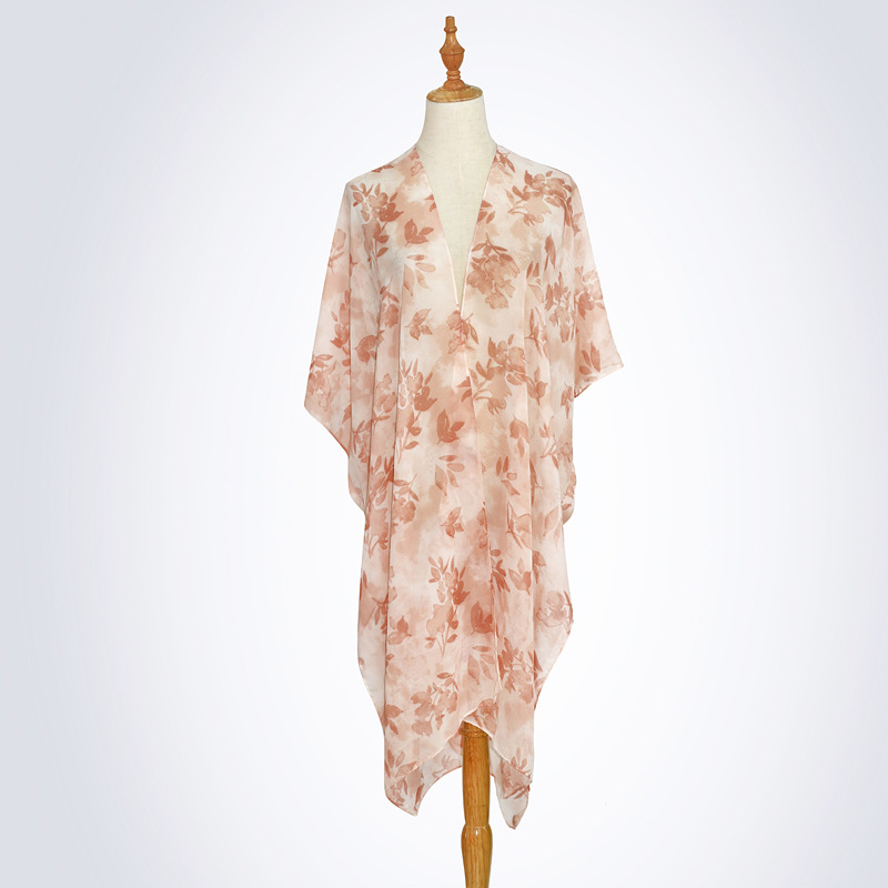 Floral pattern printed scarf women big shawl outdoor travel clothes