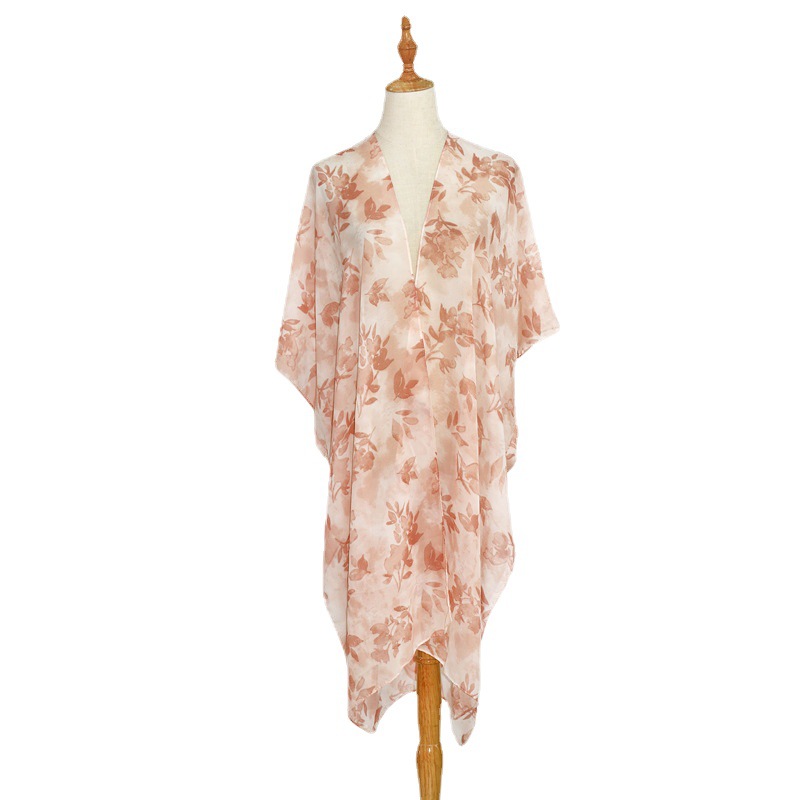 Floral pattern printed scarf women big shawl outdoor travel clothes