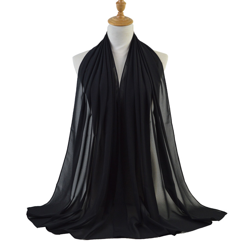 Muslim pearl chiffon scarf turban women hijab scarves