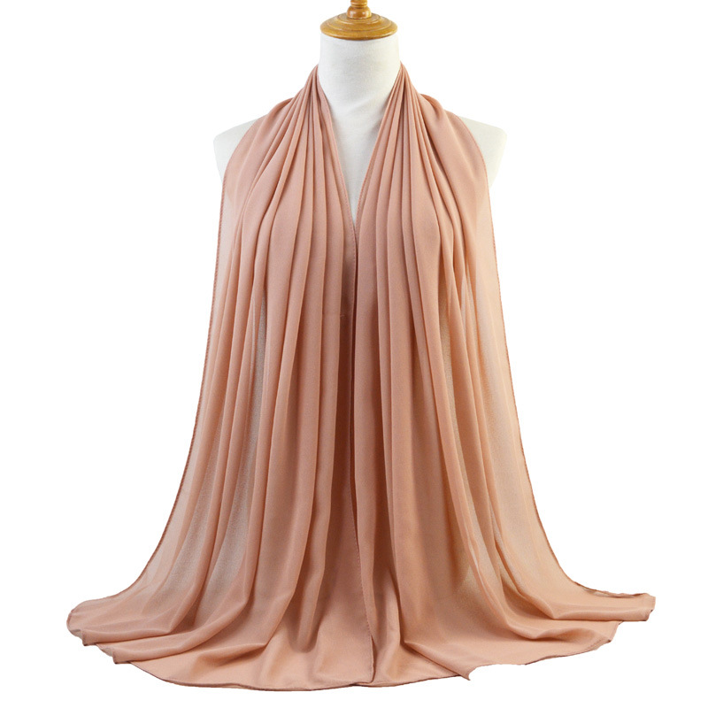 Muslim pearl chiffon scarf turban women hijab scarves