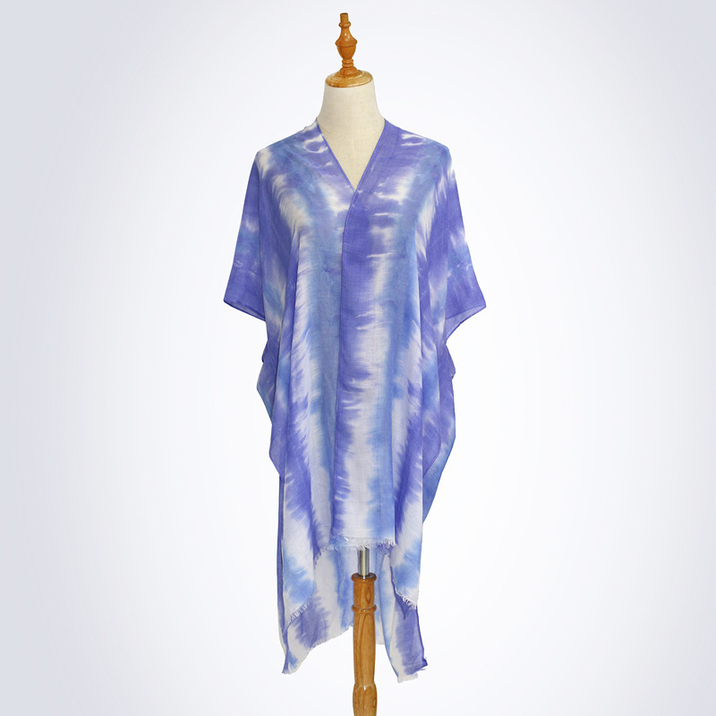 Women tie dye sunscreen scarf big shawl gradient scarves