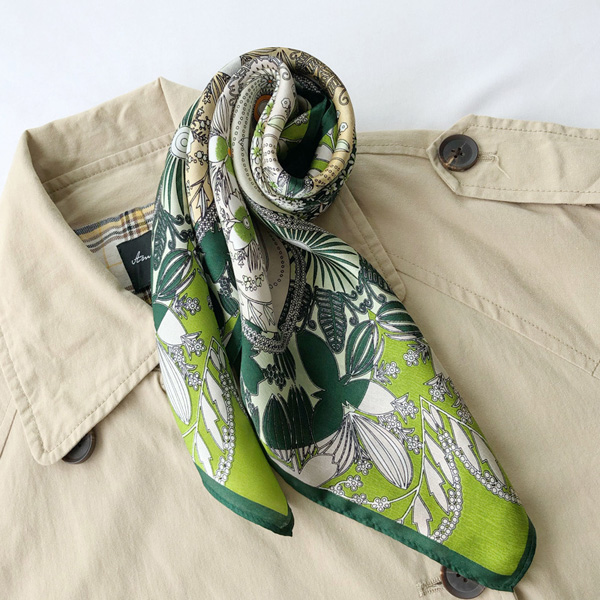 Silk satin scarf printing 70cm square scarf feminine sunscreen silk scarf