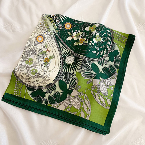 Silk satin scarf printing 70cm square scarf feminine sunscreen silk scarf