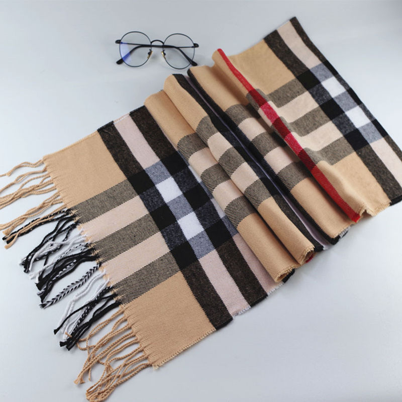 Men cashmere scarf customized supplier cashmere scarf British plaid ladies scarf