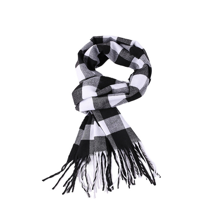 Plaid men scarf supplier cashmere scarf fringed bib wholesale canada