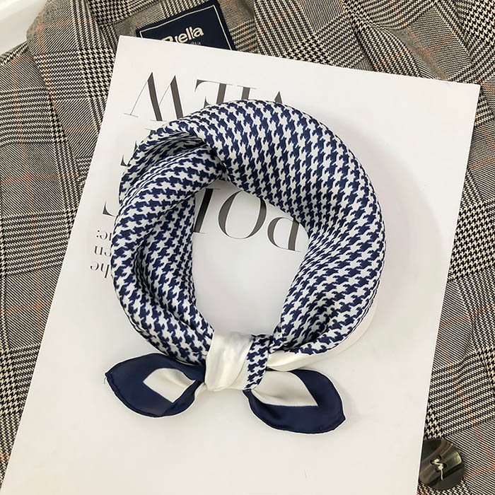 china silk scarf houndstooth 70cm curling square scarf supplier scarves