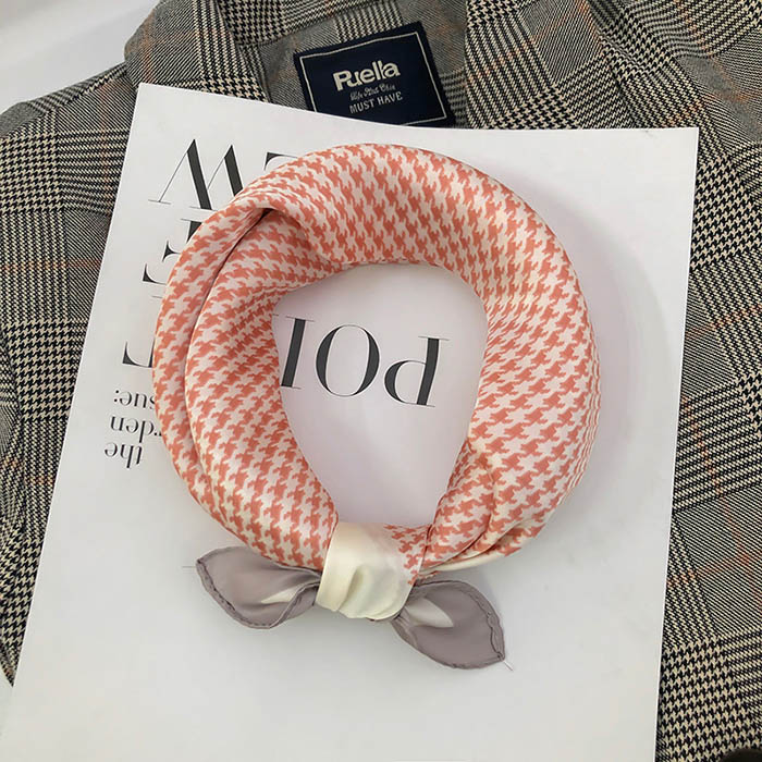 china silk scarf houndstooth 70cm curling square scarf supplier scarves